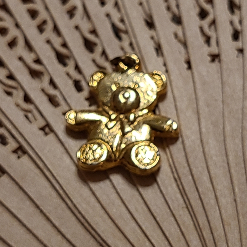 Gold Teddy Bear Charm - Picture 3 of 7